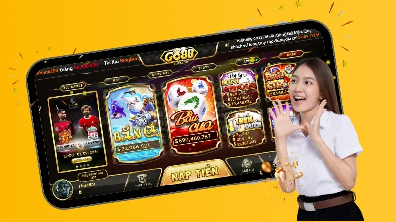 Hệ thống game tại cổng game Go88 đa dạng, cập nhật liên tục các game mới